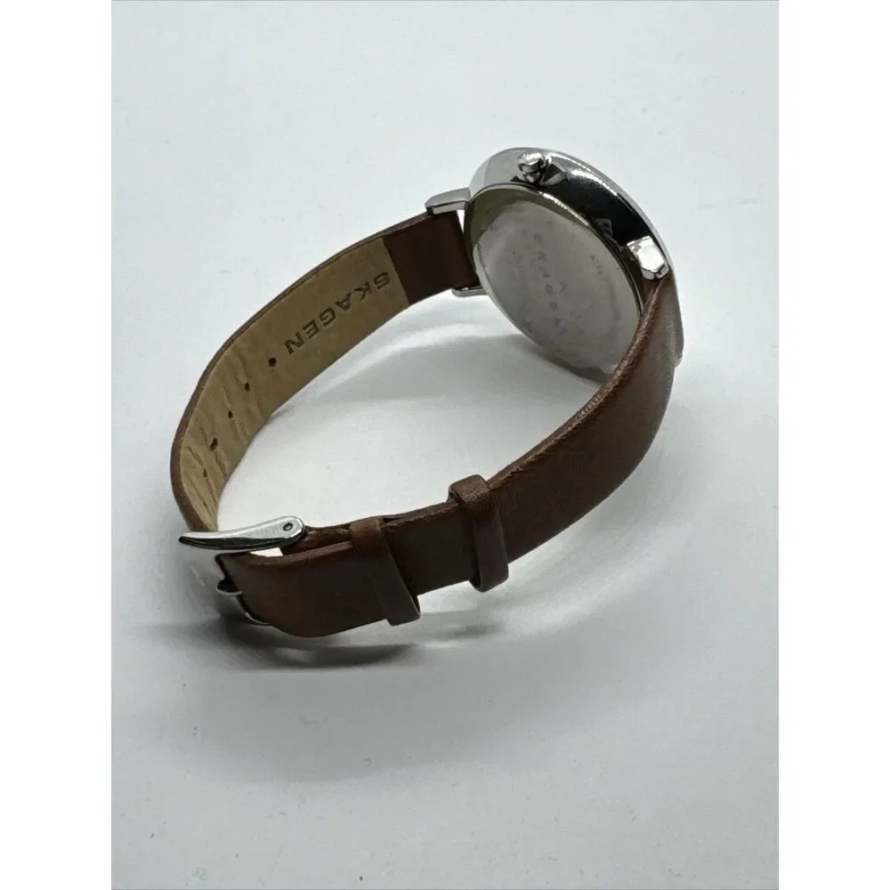 Skagen Ditte SKW2214 Men's Brown Leather Analog Dial Quartz Wrist Watch JNA977